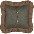 thumbnail image 5 of VHC Brands Primitive Bedding Cinnamon Plaid Cotton Patchwork Square Cover Insert Pillow, Dark Olive Green, 5 of 5