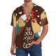 thumbnail image 1 of Fotbe Rooster And Chicken Camisa Estampada de Manga Corta para Hombre, Casual de Verano, Estilo Playero, Sin Arrugas-Medium, 1 of 5