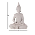 thumbnail image 4 of DecMode Gray Magnesium Oxide Buddha Indoor Outdoor Meditating Decorative Garden Sculpture with Floral Carvings, 19" x 13" x 28", 4 of 16