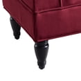 thumbnail image 5 of Linon Lillian Upholstered Bench Rolled Sides Dark Wood Legs in Berry Red Fabric, 5 of 6