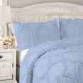 thumbnail image 3 of DNG Creations 1 Piece Ruffle Ribbon Design Comforter ( Full/Queen Size ) Ultra Soft All-Season 550 GSM 800 Threads Count,100% Egyptian Cotton - Solid Light Blue Colour, 3 of 5