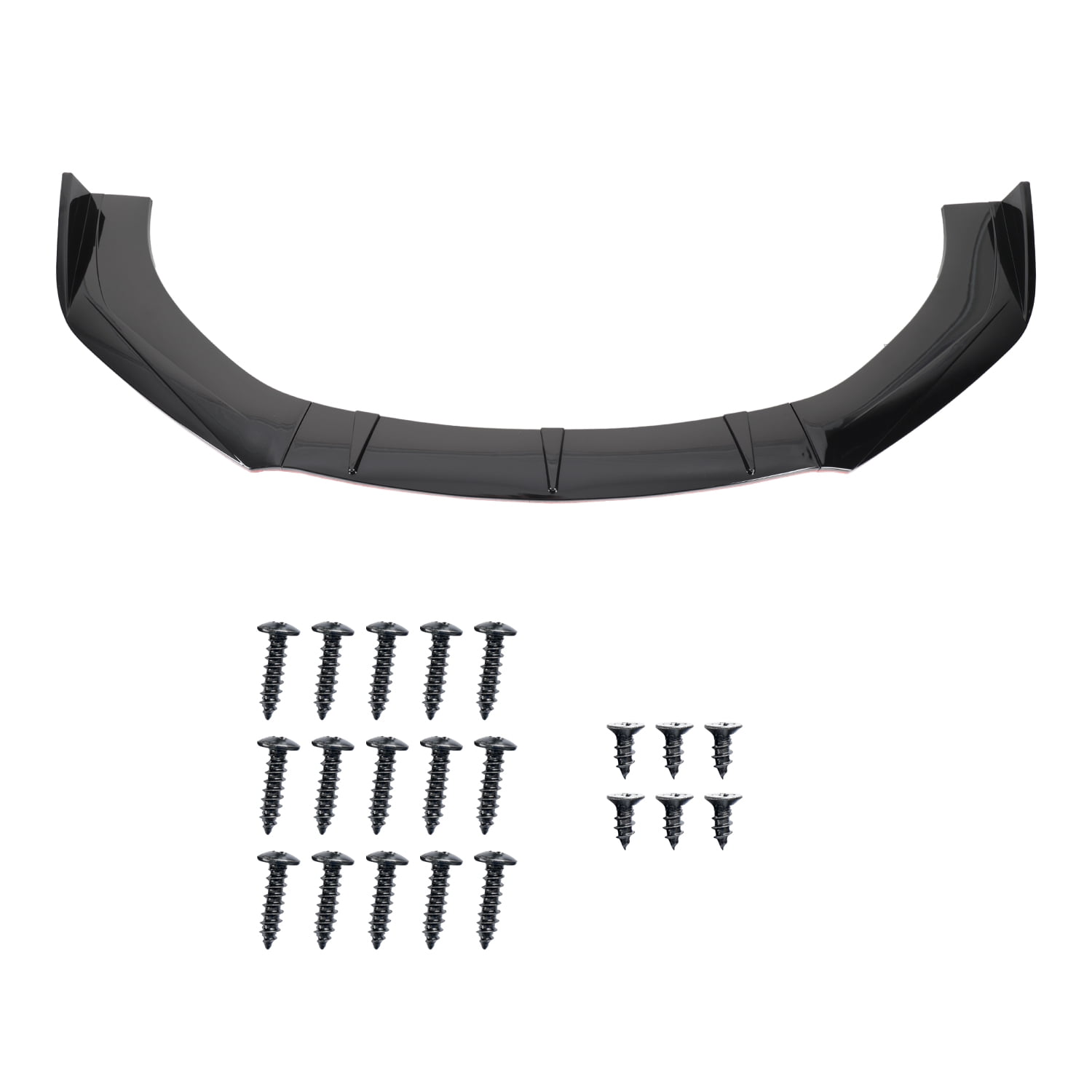 Spec-D Tuning Universal Glossy Black Red Trim Front Bumper Lip Spoiler Splitter Kits 3PC