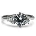 thumbnail image 3 of High polished (no plating) Stainless Steel Ring with AAA Grade CZ in Clear for Women Style TK062, 3 of 4