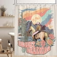 thumbnail image 3 of Western Cowgirl Shower Curtains, Vintage Country Western Girl Shower Curtains for Bathroom, Cowgirl Decor for Teen Girls, Cowgirl for Women Fabric Shower Curtain with Hooks, 70X84IN, 3 of 5