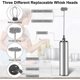 thumbnail image 2 of Electric Milk Frother, USB Rechargeable Milk Frother, Mini Beater, Stainless Steel Mixer for Coffee Cream Cappuccino, 2 of 4