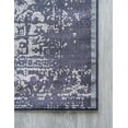 thumbnail image 4 of 2' x 8' Navy Blue and Ivory Medallion Rectangular Area Throw Rug Runner, 4 of 8