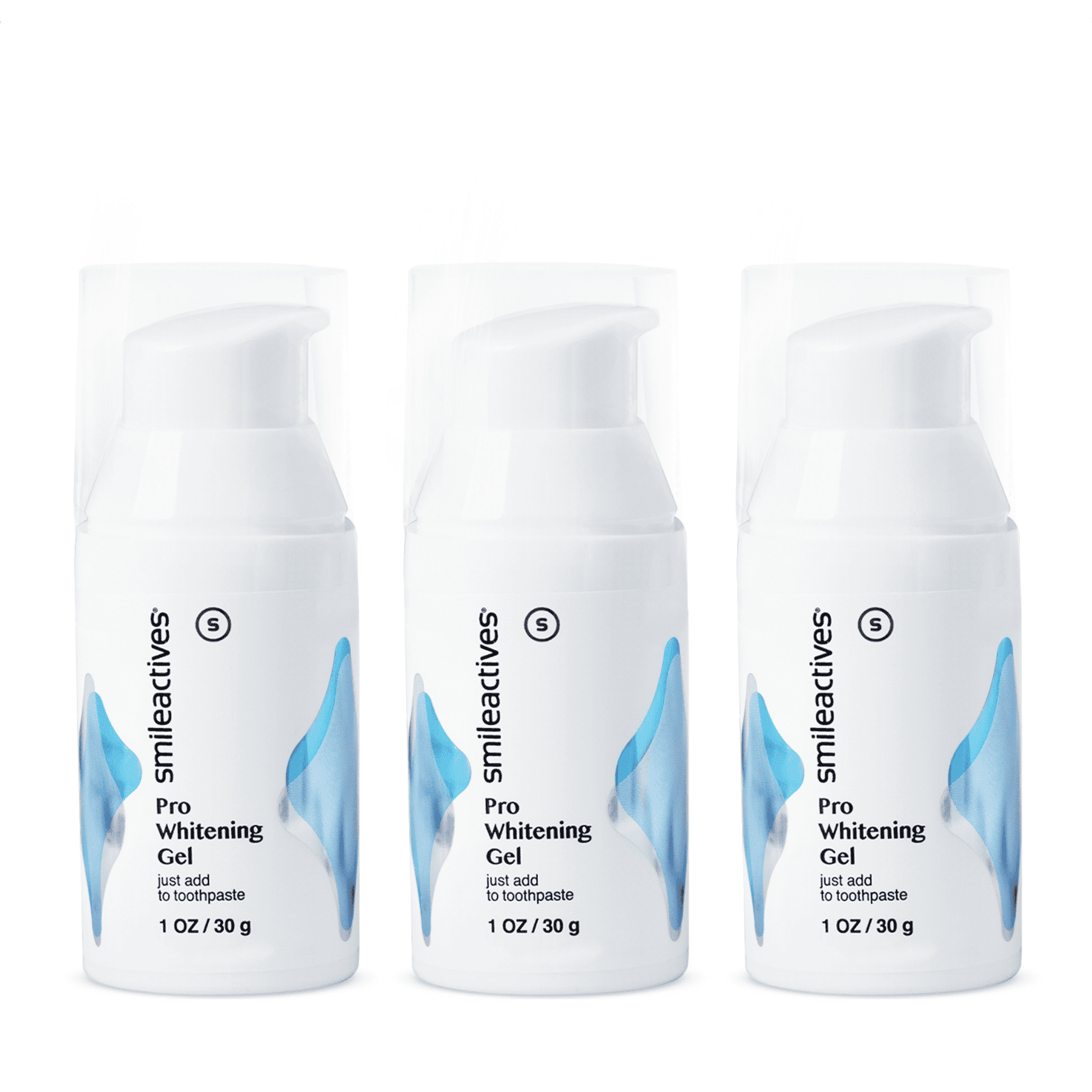 Smileactives Dentist-Quality Pro Whitening Gel with Hydrogen Peroxide for White Teeth, 3 Pack, 1 oz