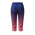 thumbnail image 6 of Womens Stretch Capri Pants High Waisted Printed Capri Leggings Workout Yoga Pants Comfy Compression Joggers, 6 of 6