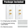 thumbnail image 5 of 4 Pack Single 1.0 Speaker Wire Wall Plate (Banana Plug Wall Plate) for 1.0 Speaker, White, 5 of 8