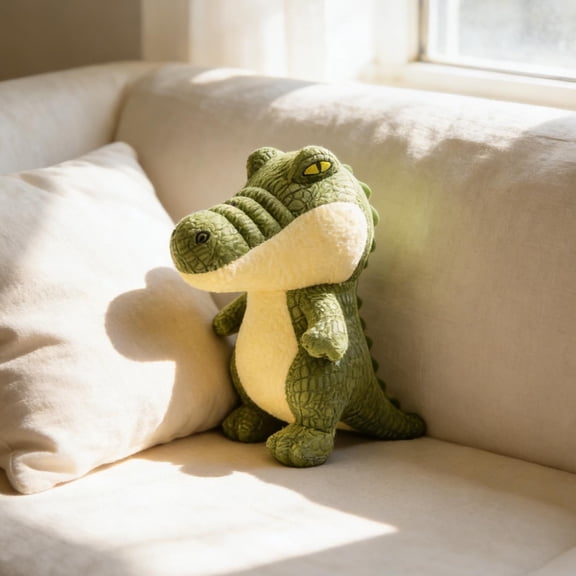 Crocodile Plush Cute Stuffed Animal With Textured Skin For Reptile Themed Decor & Comfort(Green-23Cm)