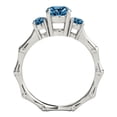 thumbnail image 2 of 1 Carats Blue Three Stone Round Diamond Ring 10K Solid White Gold, 2 of 2