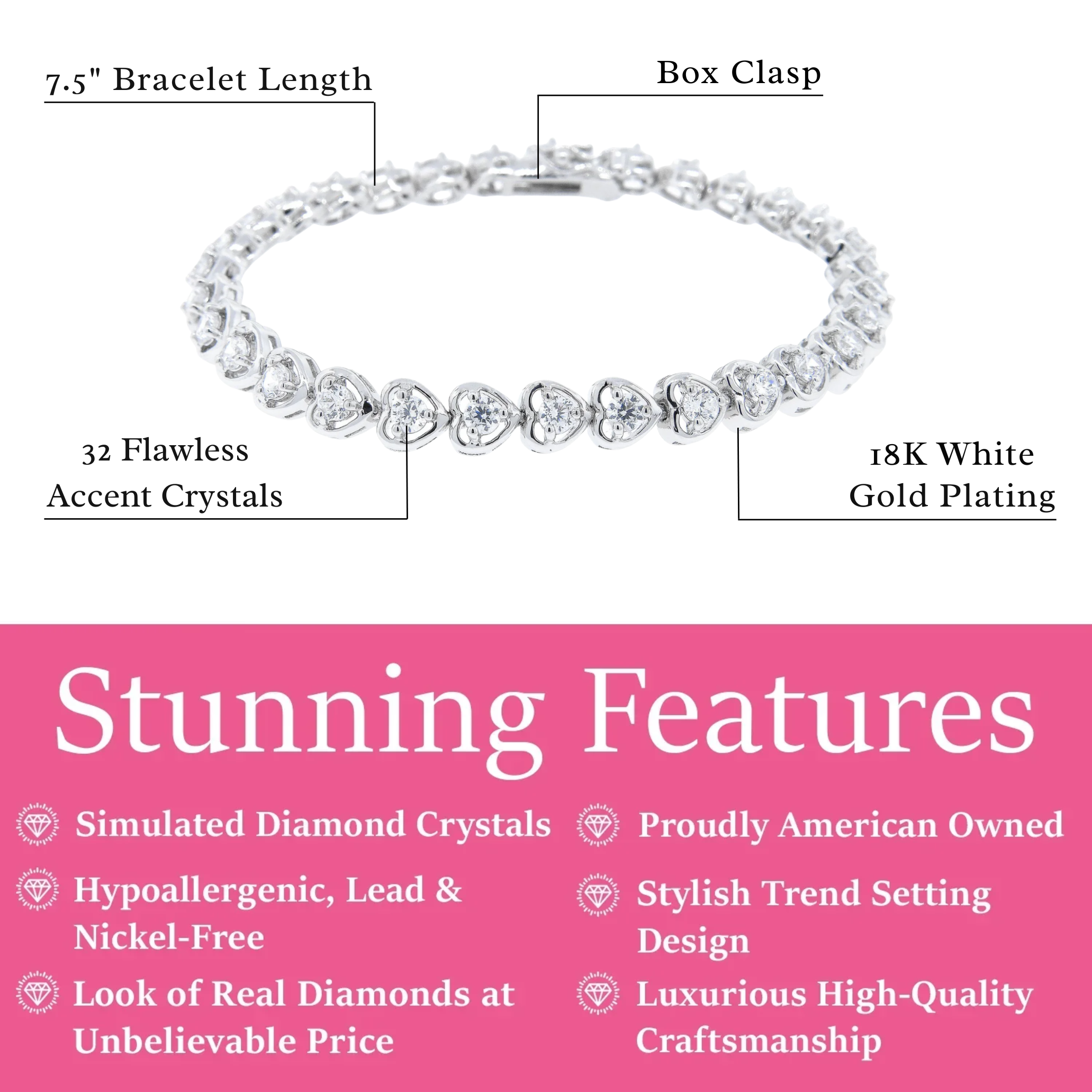 Cate & Chloe Rosalie 18K Gold Tennis Bracelet photo 3
