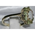 thumbnail image 3 of LBG British Made 10k Yellow Gold Natural Opal & Peridot Womens Statement Ring - 33 size options - Size 5.75, 3 of 5