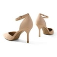 thumbnail image 2 of DREAM PAIRS Women’s High Heels Strappy Closed Toe Stiletto Ankle Strap Pointed Toe D'Orsay Heel Dress Wedding Party Pumps Shoes NUDE SDPU2215W size 9.5, 2 of 5