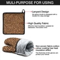 thumbnail image 7 of Brown and Black Leopard Print Kitchen Oven Mitt and Pot Holder Sets 2 Pcs for Baking, Cooking and Grilling, Heat Resistant Up To 392 °F, 7 of 7