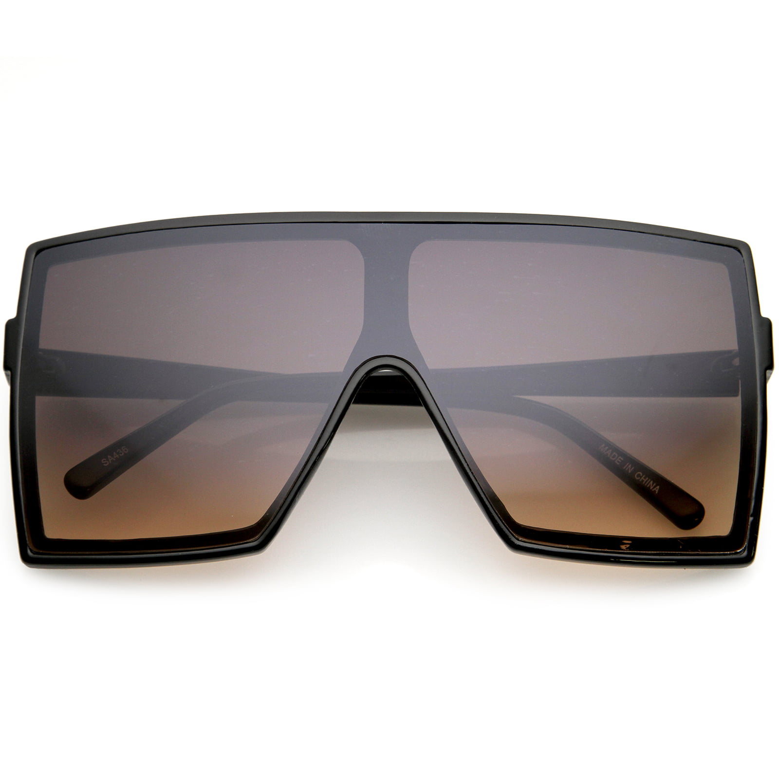 Sunglassla Unisex Retro Horn Rimmed Square Lens Half Frame Sunglasses 53mm Tortoise Gold