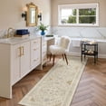 thumbnail image 3 of Roxstand 2'x8' Washable Runner Rug for Hallway Entrance Bedroom Entryway, Vintage Non Slip Stain Resistant Kitchen Rugs, Beige, 3 of 10