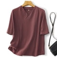 thumbnail image 2 of Floleo Blouse Tendance à Manches Courtes pour Femmes, Style T-Shirt, Légère et Ample, Garde-Robe Féminine (Rouge, TG), 2 of 9