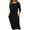 Black, variant on Women's Fashion Fall Long Sleeve Pencil Work Dresses Wrap Crewneck Office Bodycon Dress Casual Elastic Waist Party Midi Dress with Pockets