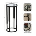 thumbnail image 3 of Kate and Laurel Ravalli Modern Drink Table, 9 x 9 x 20, Black and Clear Glass, Unique Round Tempered Glass Accent Pedestal Table for Use as Indoor Plant Stand, 3 of 10