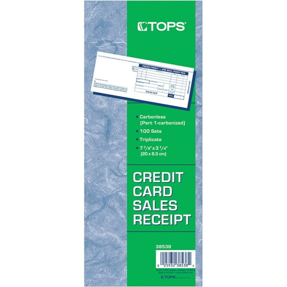TOPS Credit Card Sales 3-Part Carbonless 38538CT