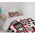 thumbnail image 4 of Ambesonne Abstract Quilted Bedspread Set 2 Pcs, Minimalist Retro, Twin Size, Vermilion and Charcoal Grey, 4 of 6