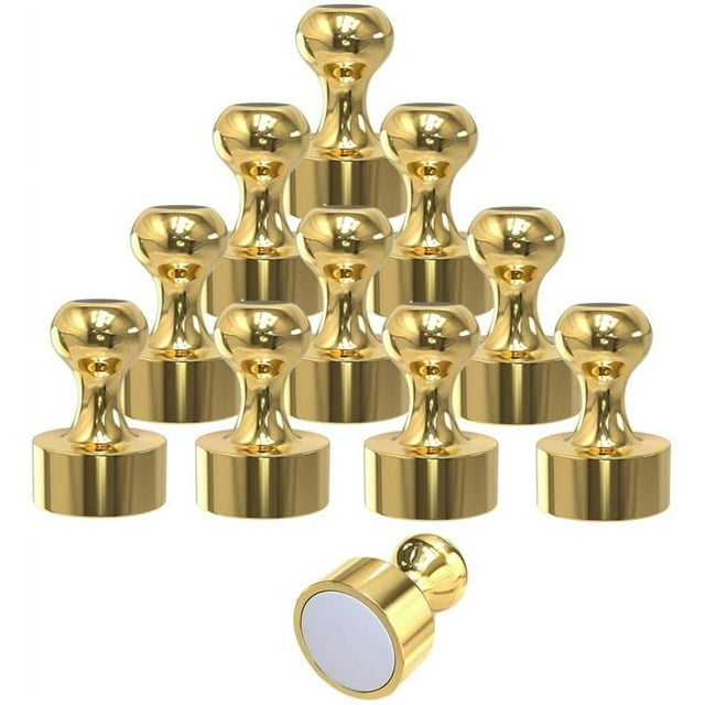 Imanes potentes para pizarra blanca, organizador perfecto para superficies magnéticas, imanes de neodimio de metal dorado, uso versátil para refrigerador, tablero de anuncios, bricolaje, 15 g/unidad