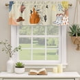 thumbnail image 3 of 2 Pack Valances for Windows, Western Cowboys Window Valances for Living Room/Bedroom/Bathroom, Vintage Boho Abstract Cactus Offwhite Light Filtering Kitchen Curtain Valance 60"W x18" L, 3 of 9