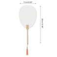 thumbnail image 2 of Unique Bargains 1Pc Portable Double-Sided Long Handle Round Xuan Paper Folding Fan for Wedding Xuan Paper Bamboo White [Double-Sided Long Handle Round Xuan Paper Beauty], 2 of 5