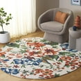 thumbnail image 2 of SAFAVIEH Jardin Dorian Floral Area Rug, Ivory/Orange, 6' x 6' Round, 2 of 7