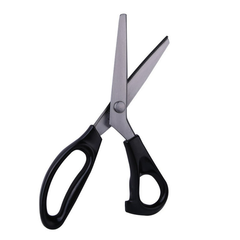 Fabric scissors,professional tailor's scissors, pinking scissors for fabrics  for sewing by the meter, stainless steel zigzag scissors with comfort grip  for children, adults, paper scissors 