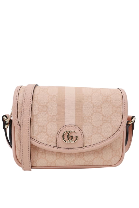 Pre-Owned Pre Owned Gucci Ophidia GG Supreme Canvas Shoulder Bag Pink 772239