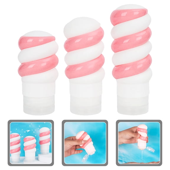 WRITWAA 3Pcs Silicone Travel Bottles for Toiletries Refillable Assorted Color Travel Size Containers