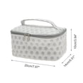 thumbnail image 2 of Bolsas de Maquillaje de Viaje Cosmético Cuadrado Ligero de Puntos Únicos 1 Pc para Viaje Blanco Gris Poliéster, 2 of 5