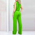 thumbnail image 4 of EHQJNJ Women Pant Suits Dressy Long Sleeve Fashion Casual Suits Women's Sleeveless Summer Lace up Trousers Women's Two Piece Set Punk Rock Outfits for Women Pants Suit Women African, 4 of 5