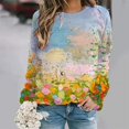 thumbnail image 5 of Nueva camiseta de manga larga con estampado gráfico de pintura al óleo para mujer, camiseta larga de calle con cuello redondo, camiseta holgada Y2k, 5 of 5
