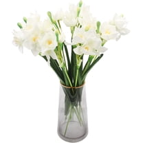 10 Pcs Artificial Daffodils Flowers Narcissus Faux Spring Flowers Fake Silk Daffodil Flower Arrangement for Indoor Outdoor Home Wedding Decor (10, Yellow)