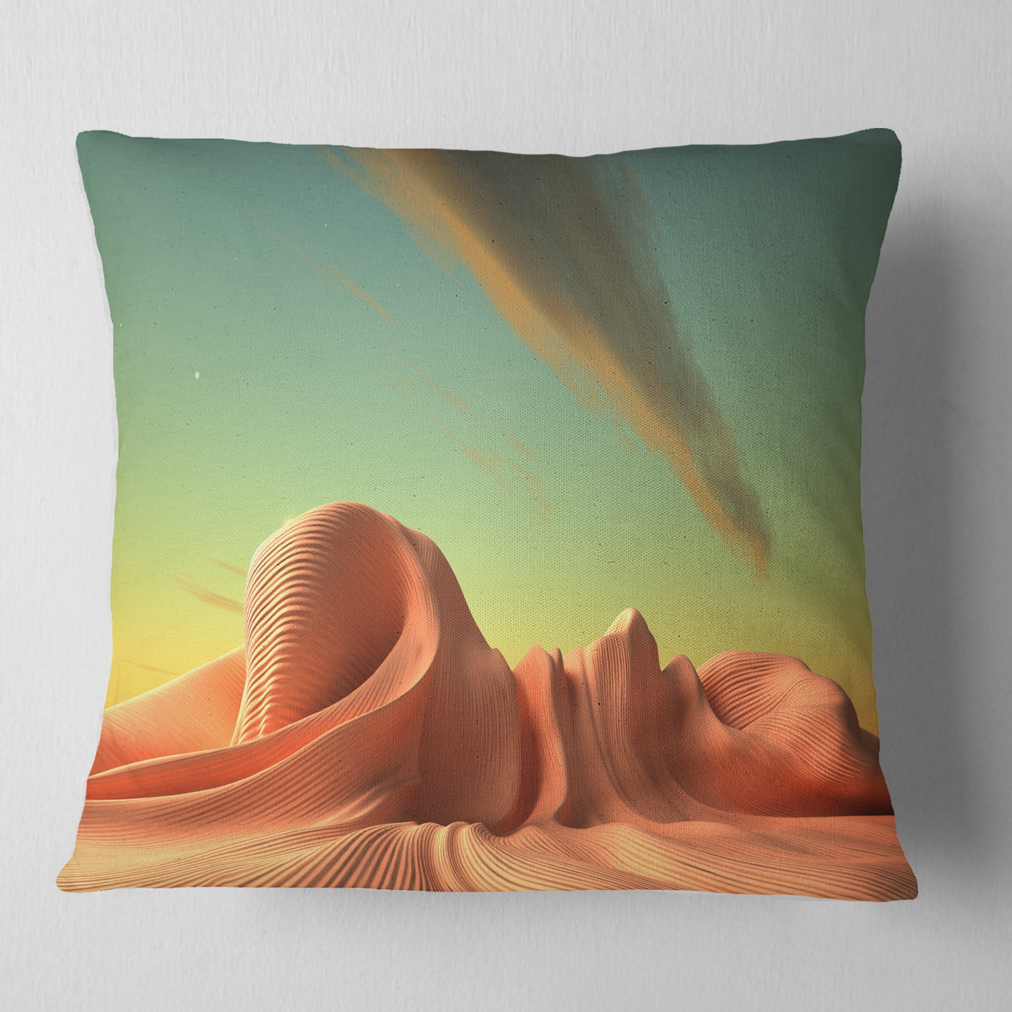 Designart 3D Alien World Surreal Fantasy - Contemporary Throw Pillow - 18x18