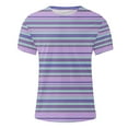 thumbnail image 3 of Lmnyox Men's Short Sleeve T Shirt Casual Striped Print Crew Neck Tee Big and Tall Summer Beach Shirts Tops, 3 of 5