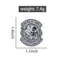 thumbnail image 3 of Brooch Pins Badge Skeleton Alfiler con solapa en blanco y negro, 3 of 3
