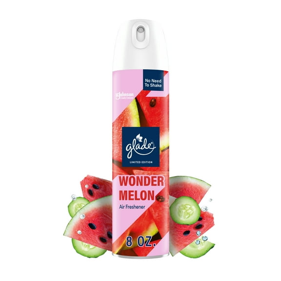 Glade Air Freshener Spray, Wonder Melon Limited Edition, Fragrance Infused with Essential Oils, 100% Natural Propellent, 8 oz