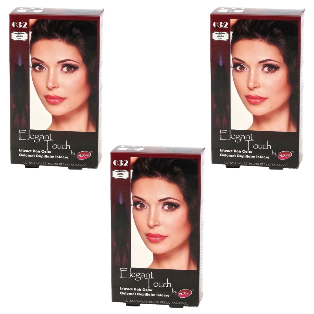 Hair Color Dark Mahogany Brown #032 Elegant Touch by PUR-est (Pack of 3) | Walmart Canada Hair Color Dark Mahogany Brown #032 Elegant Touch by PUR-est (Pack of 3) | Walmart Canada