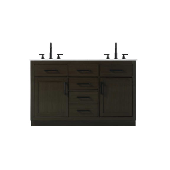 Elegant Kitchen and Bath Alden 54 inch Double Bathroom Vanity in Mocha Brown