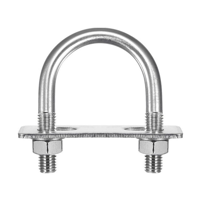 Unique Bargains Pênes Ronds en U 2 Ensembles 47mm(1.85 Pieds) Largeur Intérieure Longueur 76mm M10 Acier Inoxydable 304 avec Écrous Rondelles et Plaques