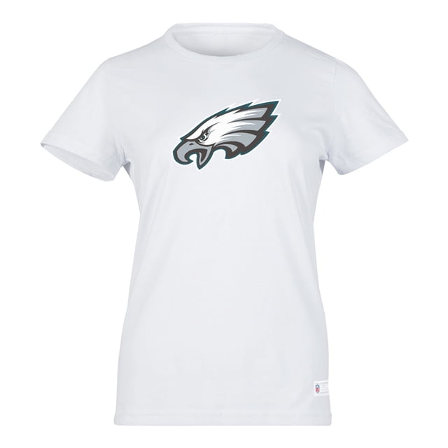 NFL Playera Aficionado Básica Philadelphia Eagles Blanco para Mujer, Talla Extra Grande