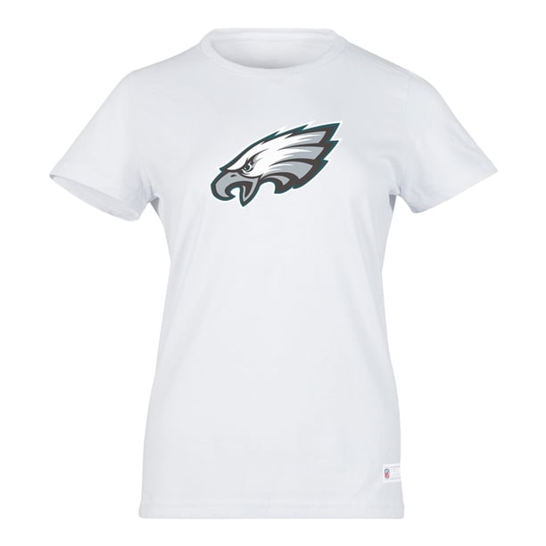 NFL Playera Aficionado Básica Philadelphia Eagles Blanco para Mujer, Talla Mediana
