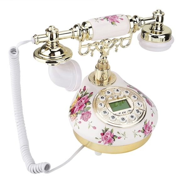 Teléfono Antiguo Vintage, Teléfono Fijo Retro Con Cable Con Pantalla Lcd, Teléfono de Escrito Antiguo de IMitación Clásico para decoración de Oficina en el HOGAR
