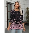 thumbnail image 2 of Camiseta Zeagoo para mujer, manga 3/4, cuello redondo, talla XXXL, holgada, 2 of 5