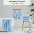 thumbnail image 6 of Beartech 4 Pack Bath Towel Set 35"x70", Oversized Bathroom Towel Soft Plush Bath Sheet 600GSM Microfibers Extra Large & Less Lint Towels Highly Absorbent Quick Dry Towels Hotel Shower Towel, 6 of 8