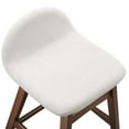 thumbnail image 6 of Counter Stool Chair, Set of 2, Ivory White, Fabric, Wood, Bar Pub Cafe Bistro Dining Kitchen Hospitality Restaurant, Modern Contemporary HB36160, 6 of 10